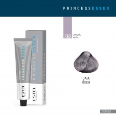 Vopsea-cremă permanentă pentru păr PRINCESS ESSEX CHROME, 7/16 Castaniu gri-violet, 60 ml 103230 Estel Moldova