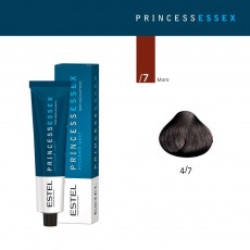 Vopsea cremă permanentă pentru păr PRINCESS ESSEX, 4/7 Şaten maroniu, 60 ml 4600 Estel Moldova