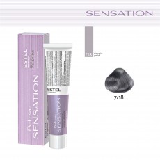 Vopsea fara amoniac pentru par DE LUXE SENSATION, 7/18 Castaniu gri-perlat, 60 ml 102788 Estel Moldova