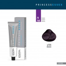 Vopsea-cremă permanentă pentru păr PRINCESS ESSEX CHROME, 3/66 Şaten închis violet intens, 60 ml 103518 Estel Moldova