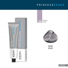 Vopsea-cremă permanentă pentru păr PRINCESS ESSEX CHROME, 8/16 Blond închis gri-violet, 60 ml 103522 Estel Moldova