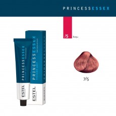 Vopsea cremă permanentă pentru păr PRINCESS ESSEX, 7/5 Castaniu roşu, 60 ml 5230 Estel Moldova