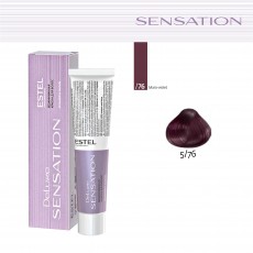 Vopsea fara amoniac pentru par DE LUXE SENSATION, 5/76 Saten deschis maro-violet, 60 ml 105160 Estel Moldova