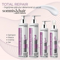 SET PROMOTIONAL pentru regenerare par gros si normal uscat si deteriorat Somnis & Hair Restoring (Sampon 300ml, Masca 300ml, Crema 180ml) 14 Estel Moldova