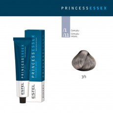 Vopsea cremă permanentă pentru păr PRINCESS ESSEX, 7/1 Castaniu gri , 60 ml 3985 Estel Moldova