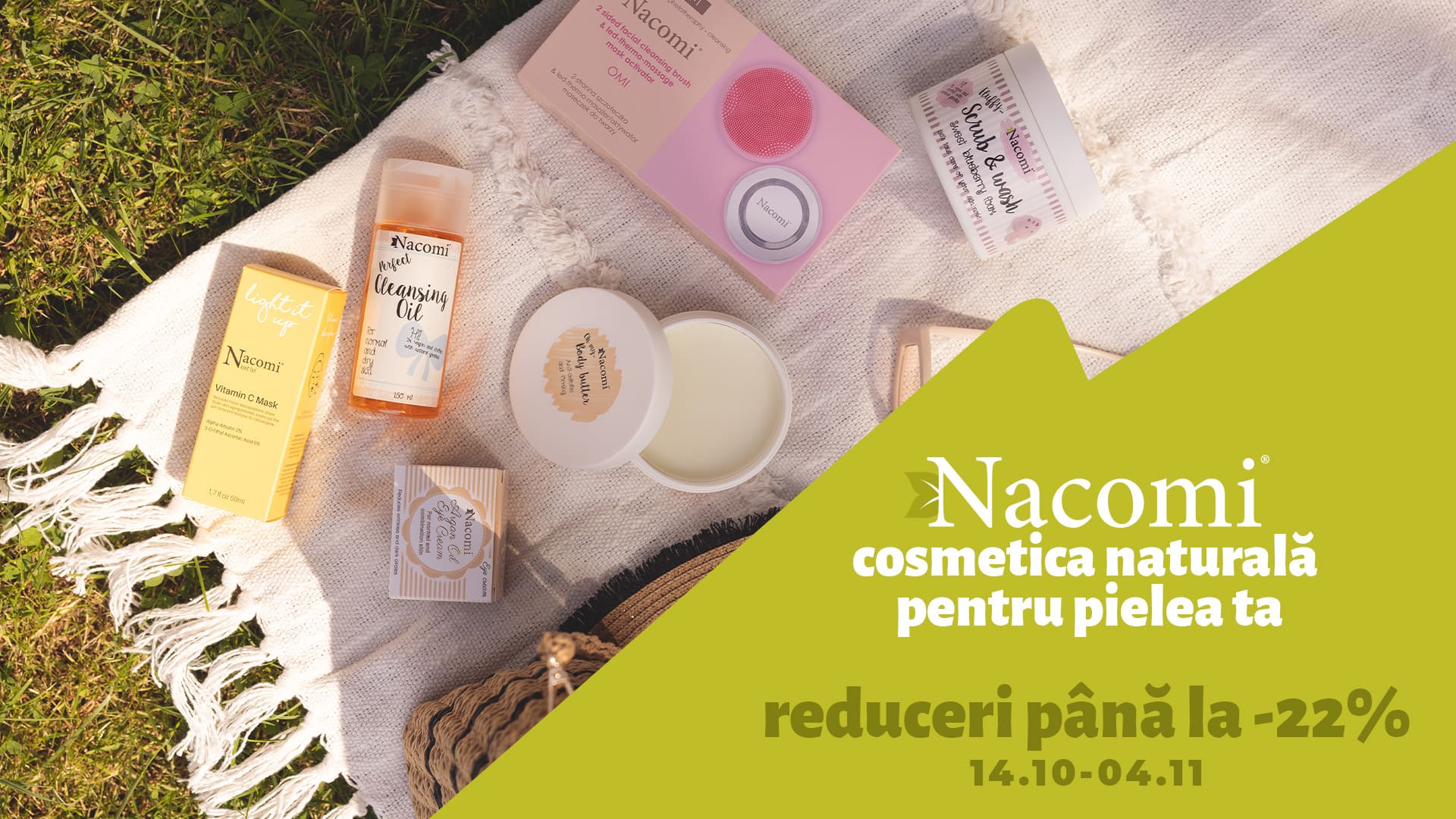 Produse cosmetice naturale Nacomi pentru toată familia cu reduceri